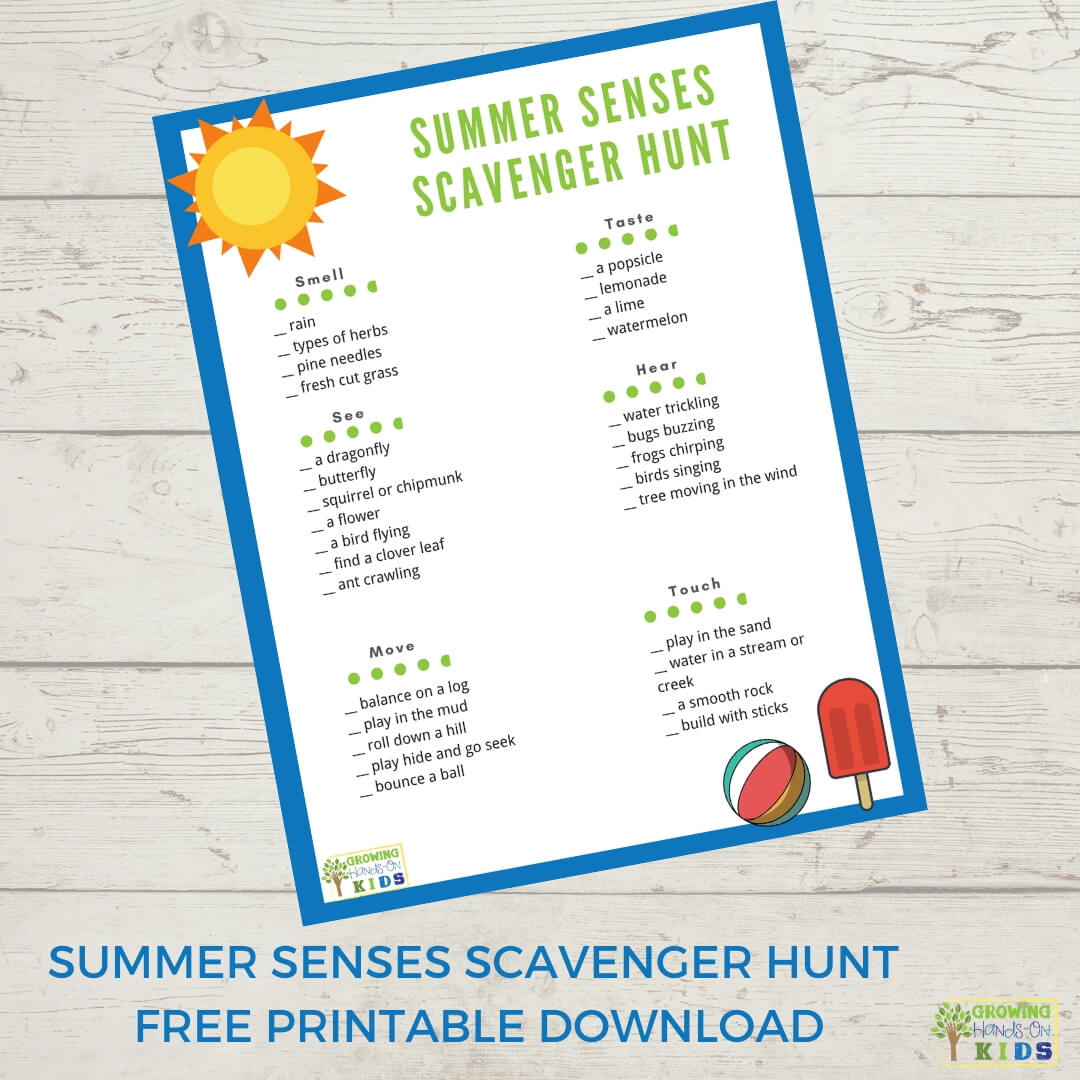 Summer Senses Scavenger Hunt Printable