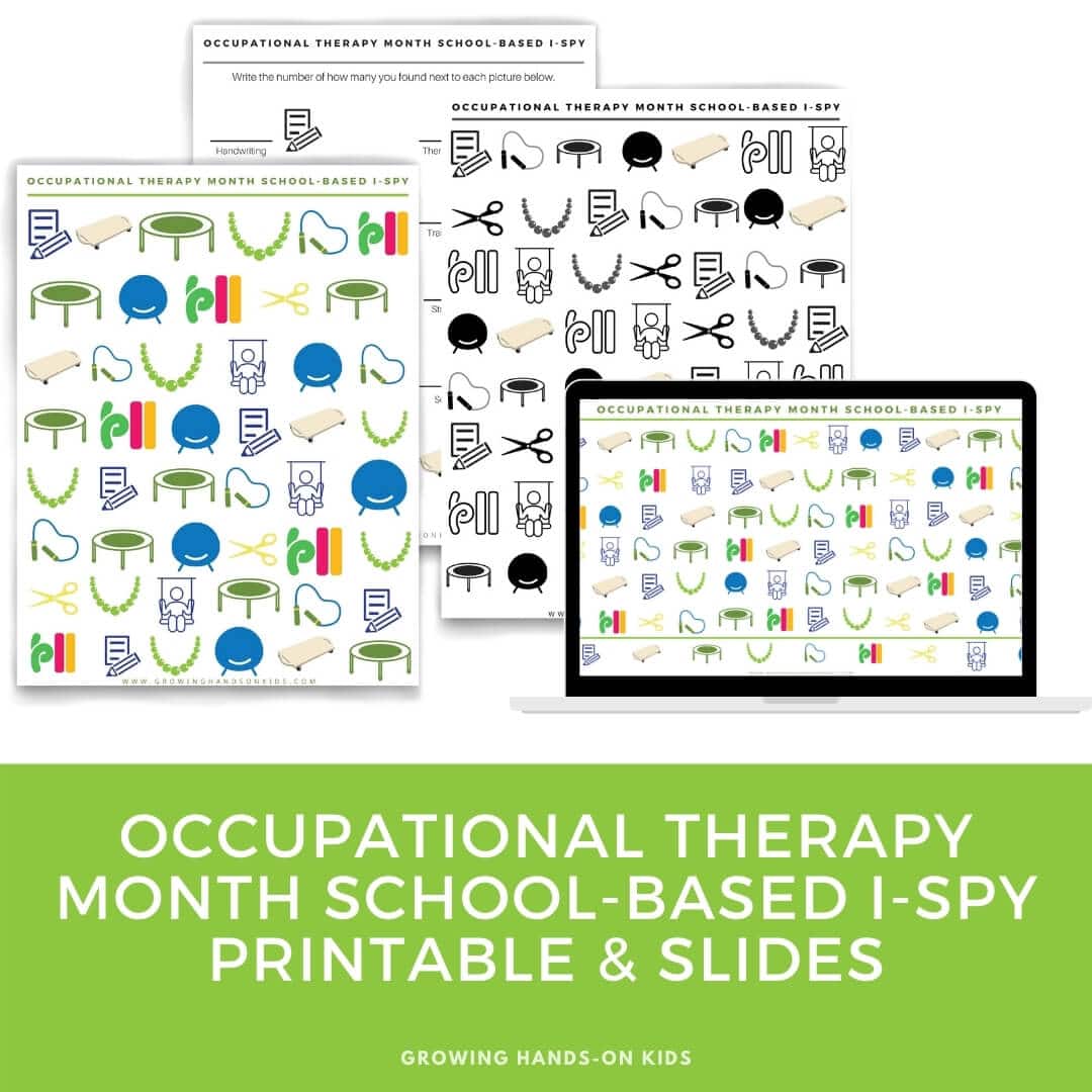 Occupational Therapy Month School-Based I-Spy Printable