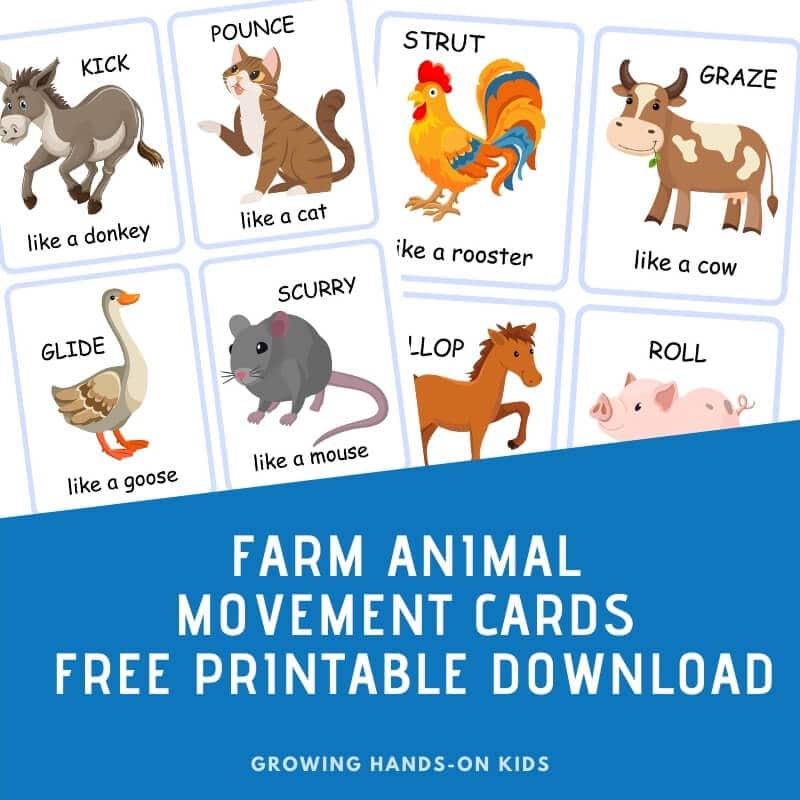 Farm Animal Movement Cards - Free Printable Download