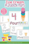 blue background with ice cream playdough mats sample.