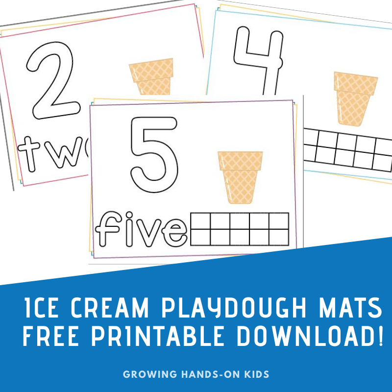 Ice Cream Counting Play Dough Mats