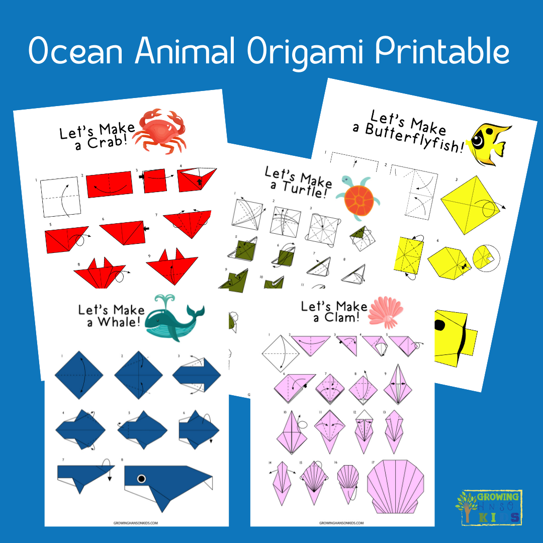 Ocean Animal Origami Printable - Growing Hands-On Kids