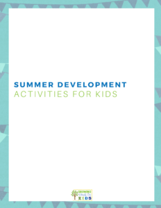 Cover of summer development activities for kids.