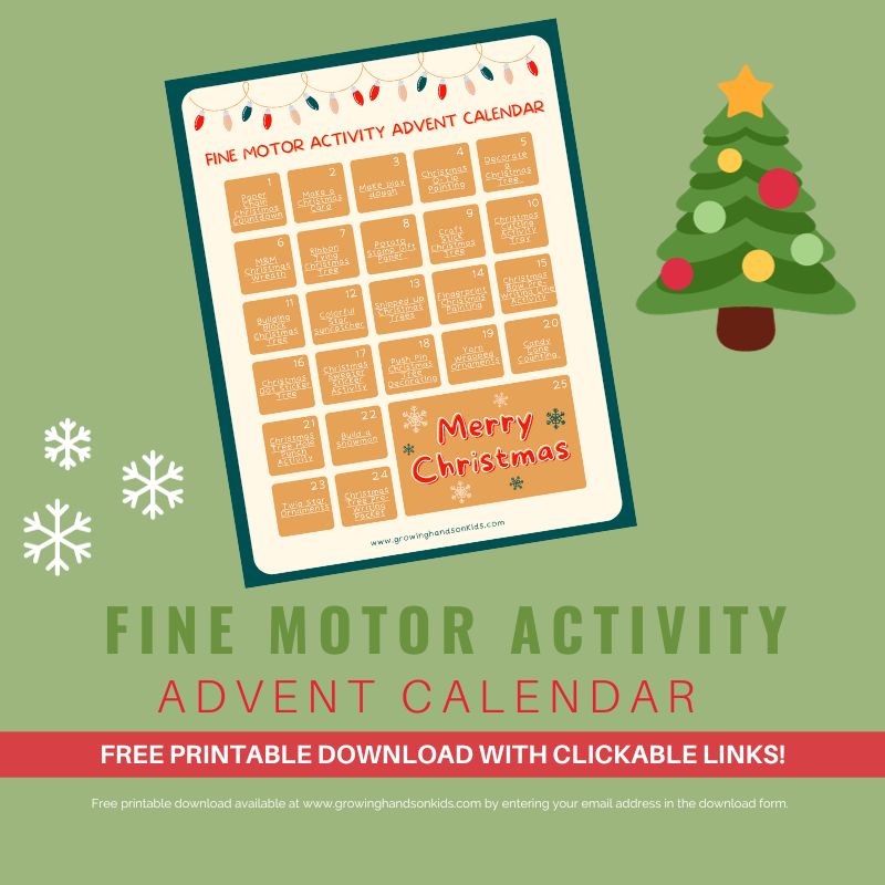 Fine Motor Activity Advent Calendar for Kids